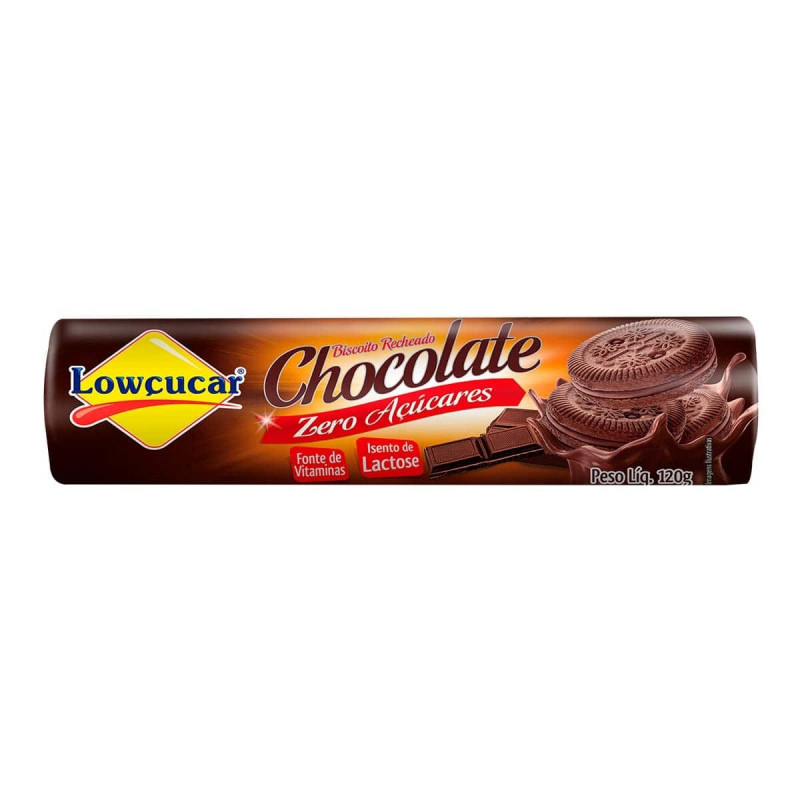 Biscoito recheado sem açúcar sabor chocolate 