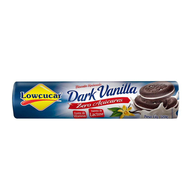 Biscoito recheado sem açúcar sabor dark vanilla 