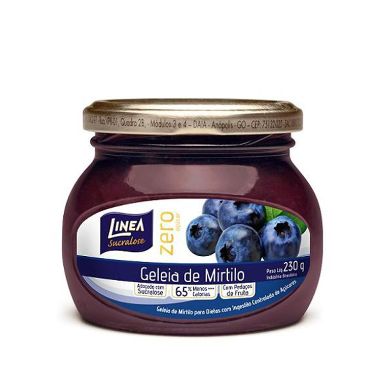 Geleia sem açúcar sabor blueberry linea - 230g 