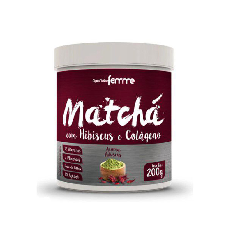 Matcha com hibisco e colágeno - 200g 