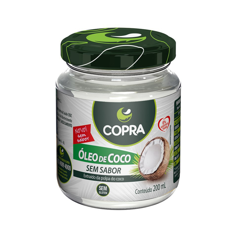 Óleo de coco sem sabor copra - 200ml 