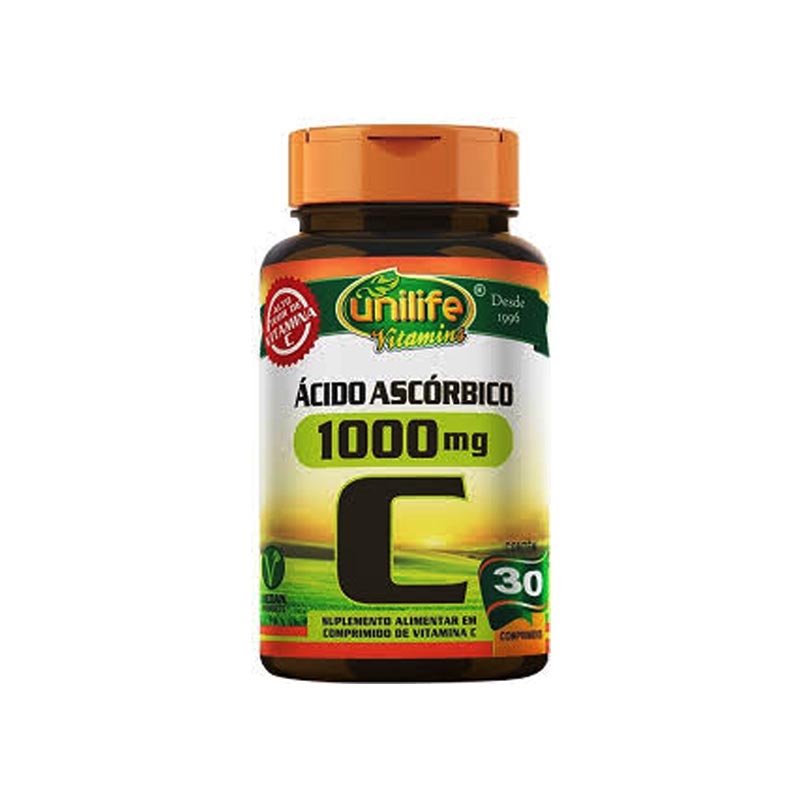 Vitamina C ácido ascórbico - unilife - 1000mg - 30 cápsulas 