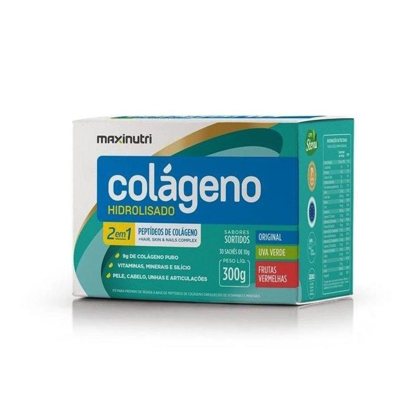 Colágeno Hidrolisado 2 em 1 sabores sortidos - maxinutri