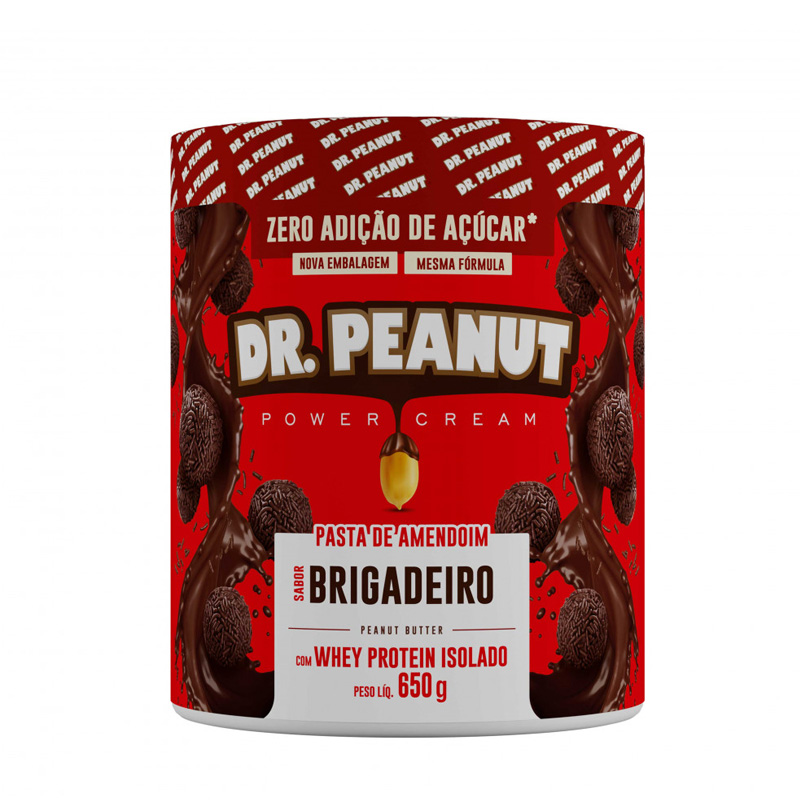 Pasta de Amendoim Dr. Peanut sabor brigadeiro com whey protein isolado - 650g 
