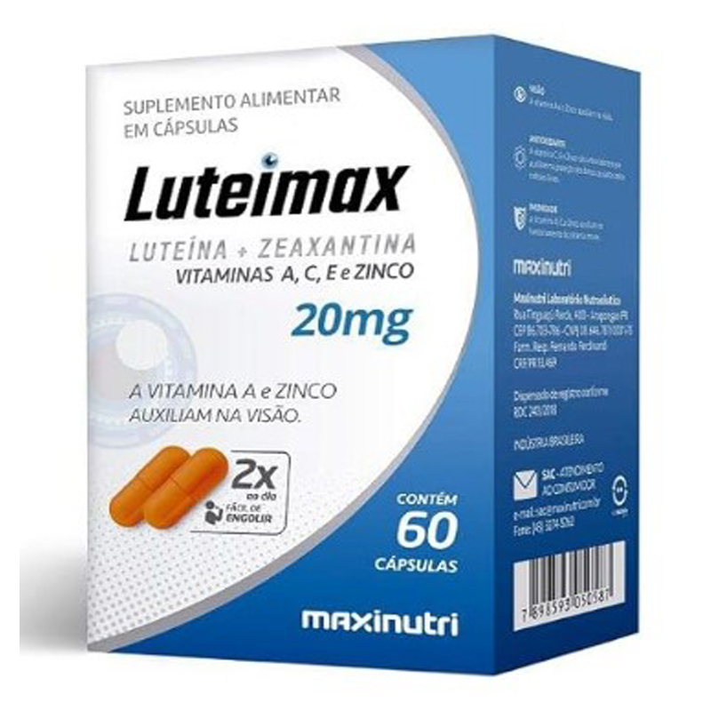 Maxinutri Luteimax (Luteína & Zeaxantina) 20Mg - 60 Cáps.