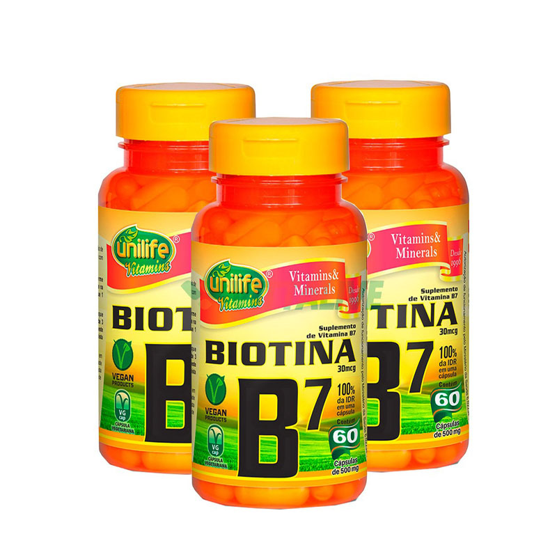 Biotina B7- unilife - 60 capsulas 